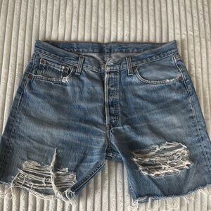 Vintage Levi's Blue Distressed Jean Shorts